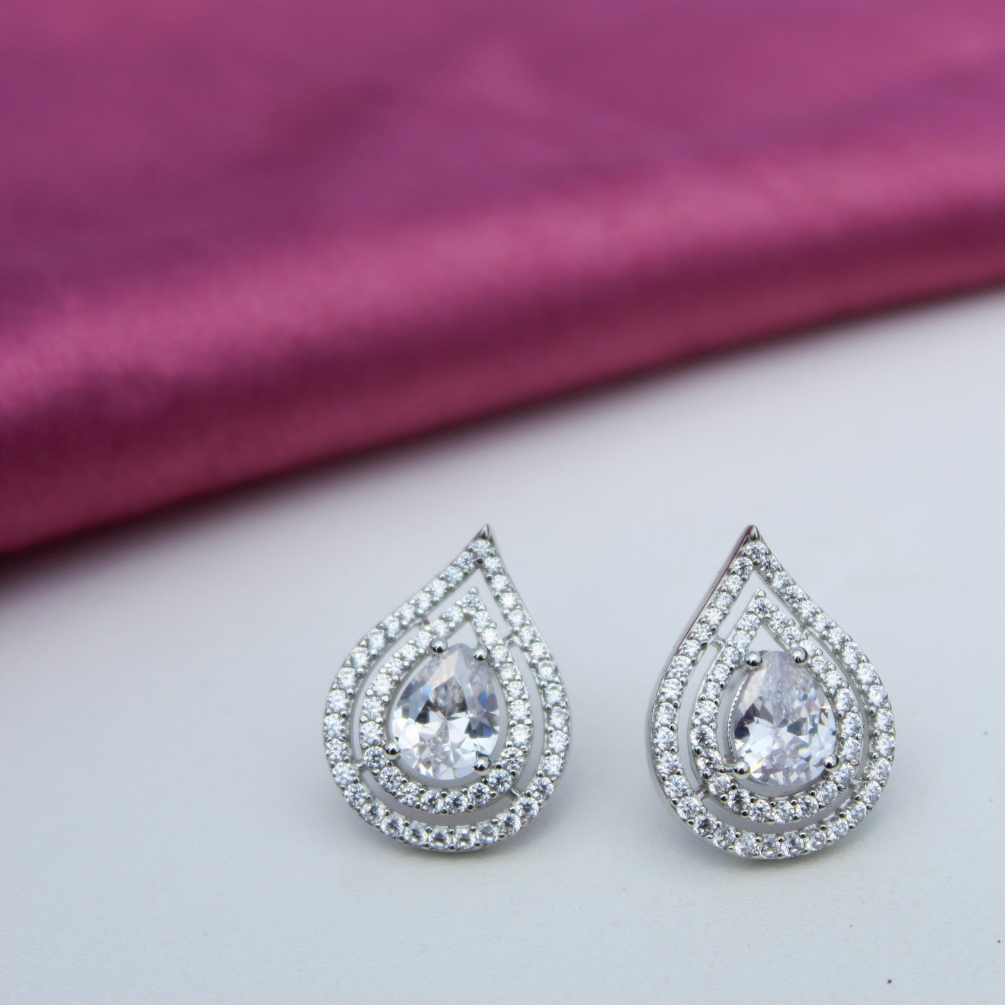 Zara Crystal Teardrop Stud Earring