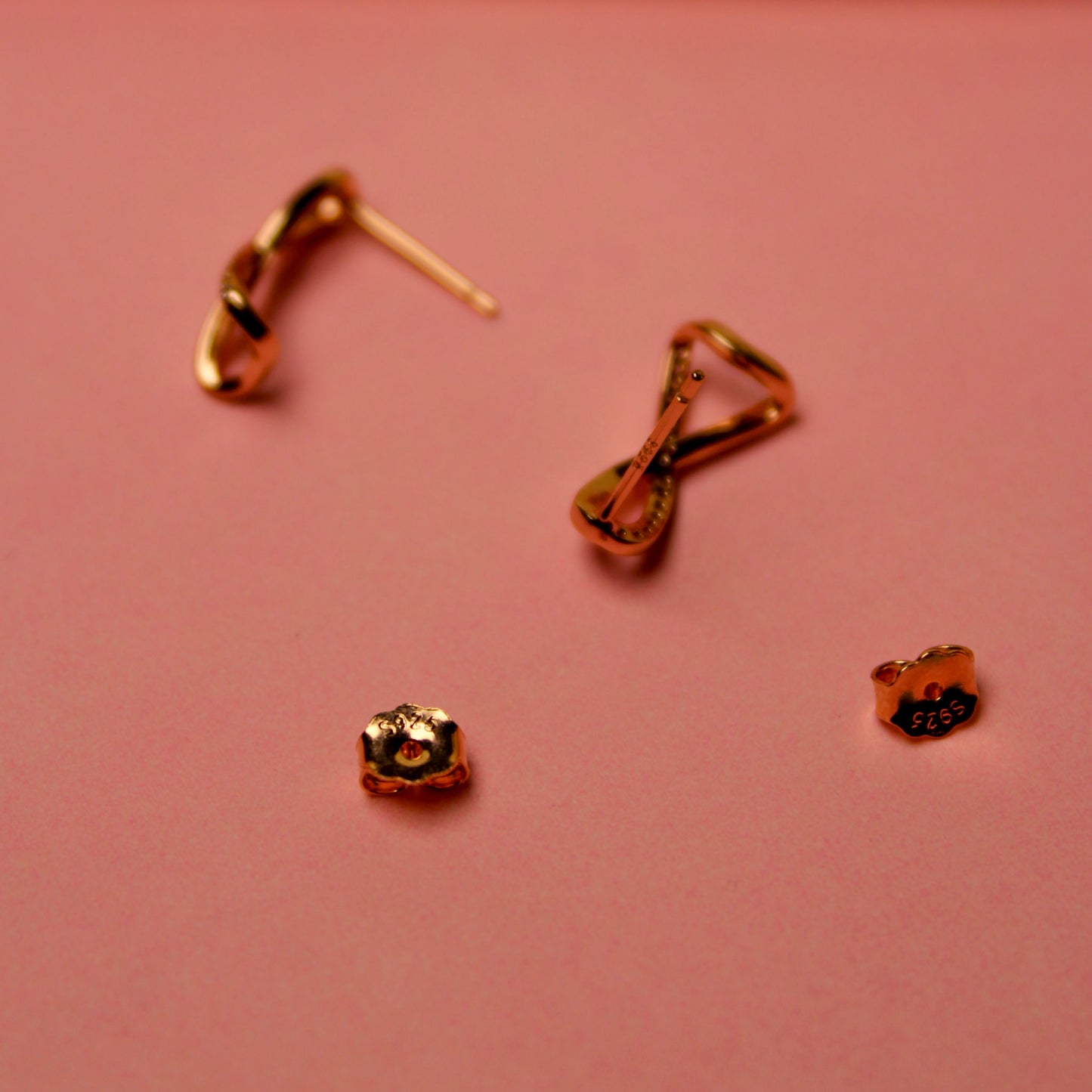 Rose Infinity Sparkle Hoops