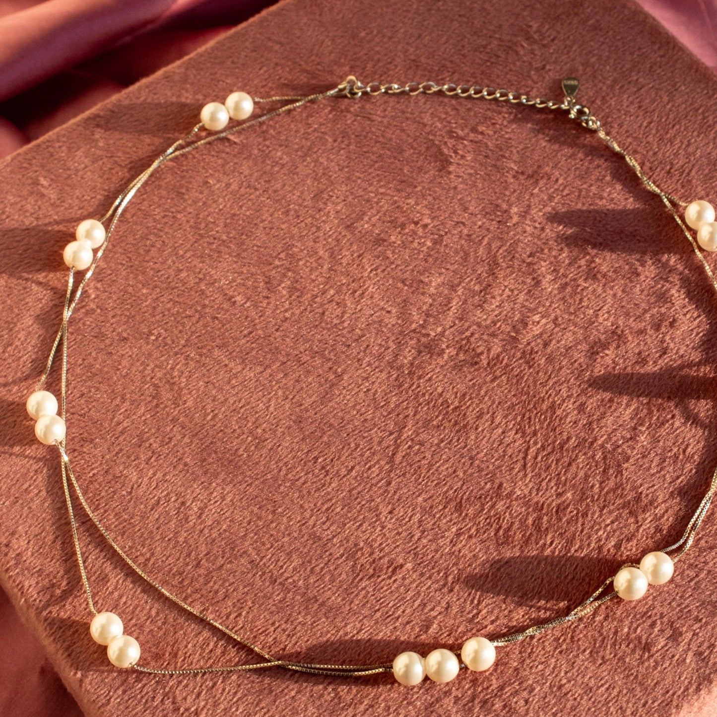 Silver Pearl Layered Necklace