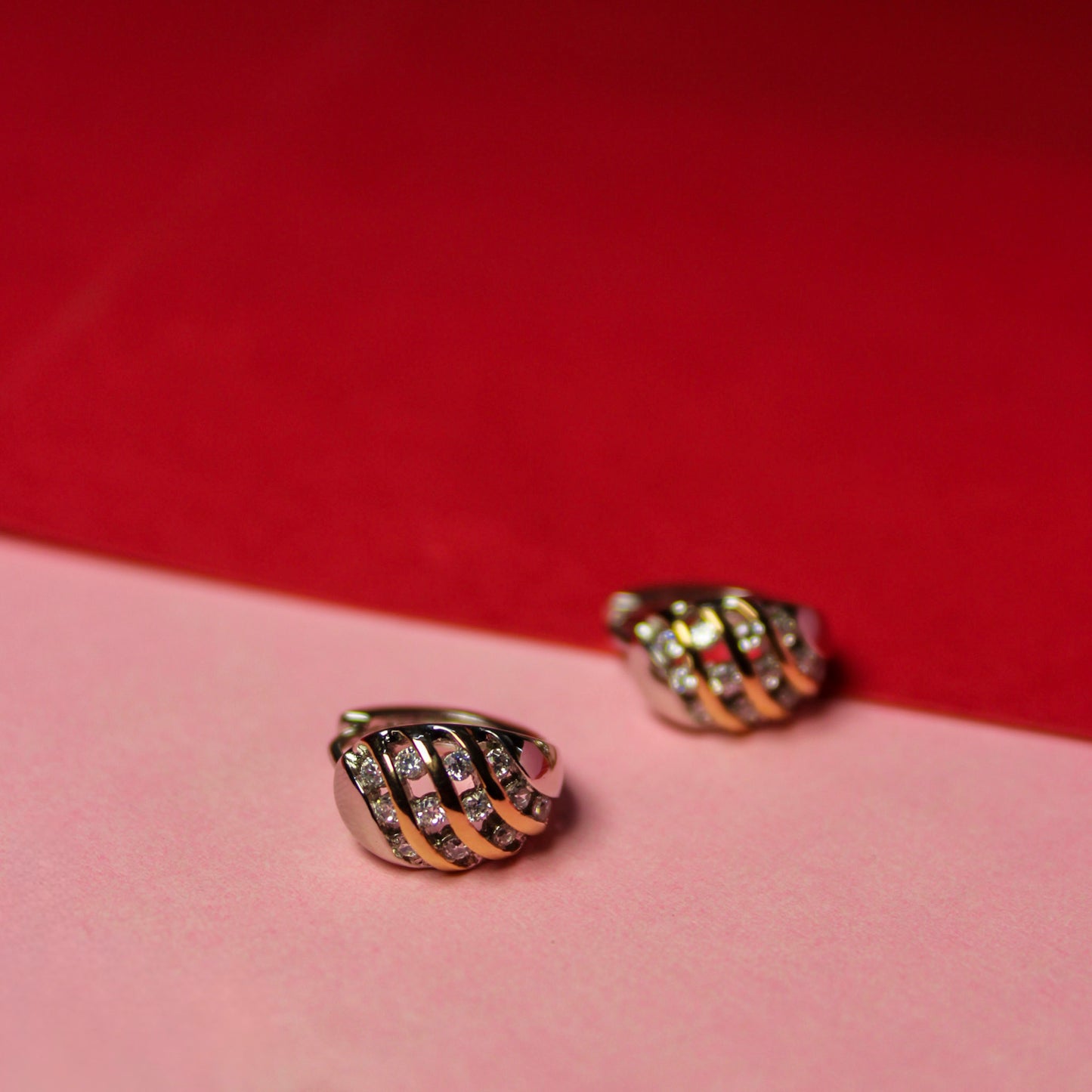 Dual Tone Twisted Hoops