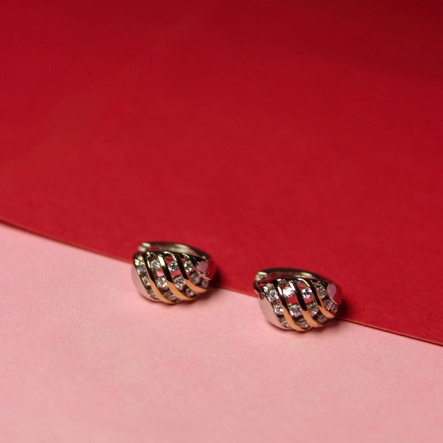 Dual Tone Twisted Hoops