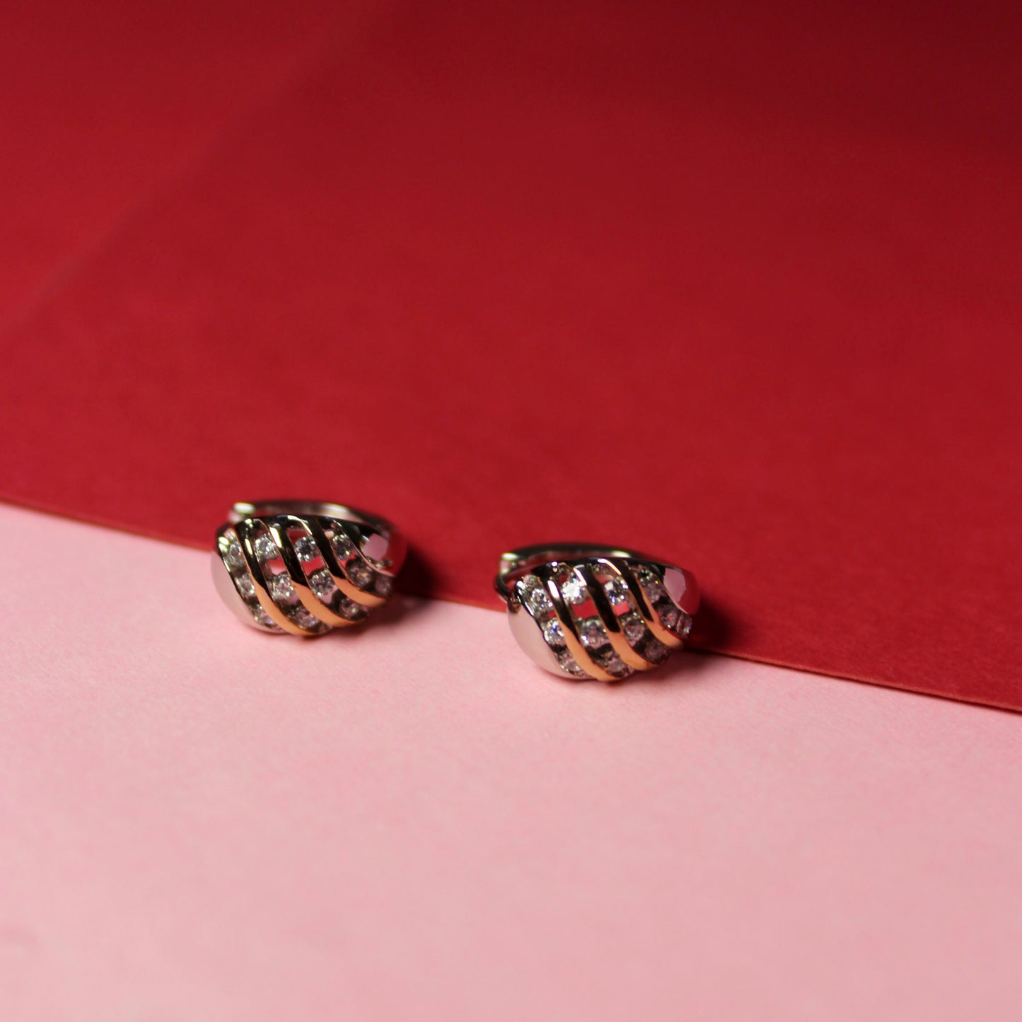 Dual Tone Twisted Hoops