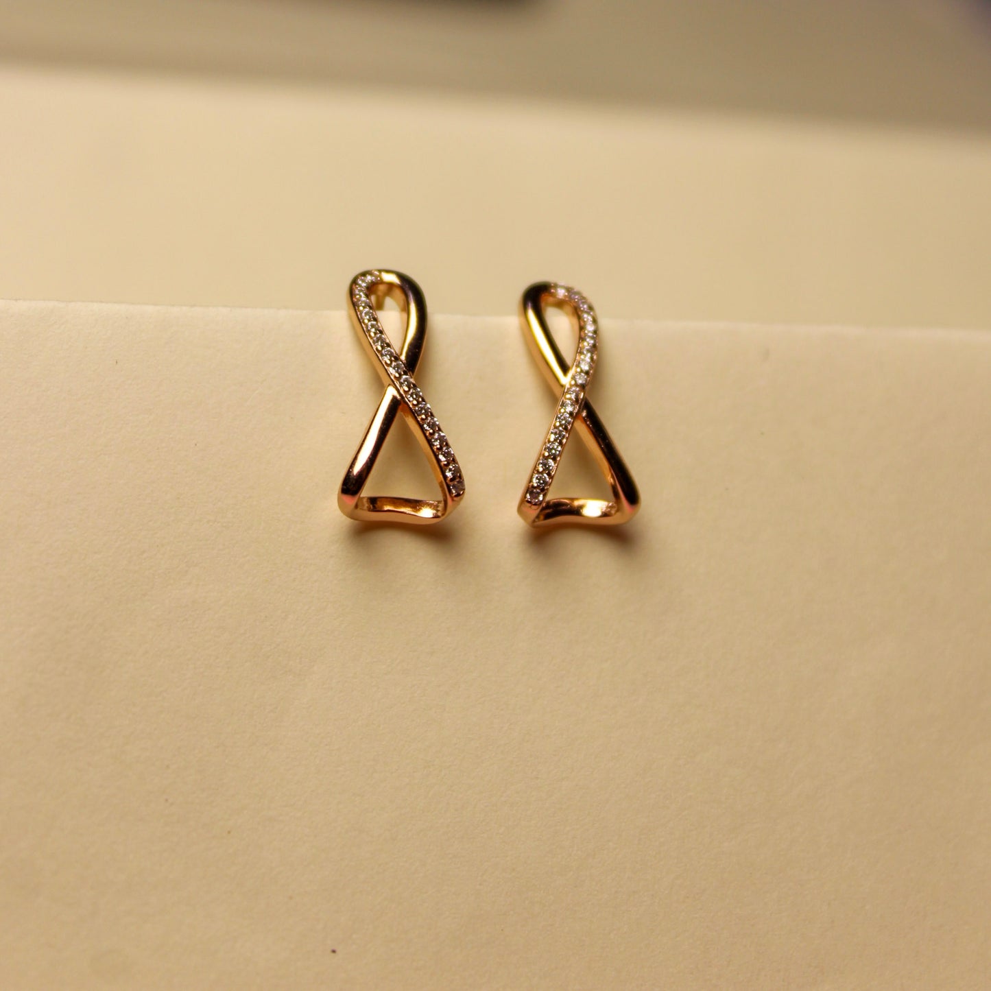 Rose Infinity Sparkle Hoops