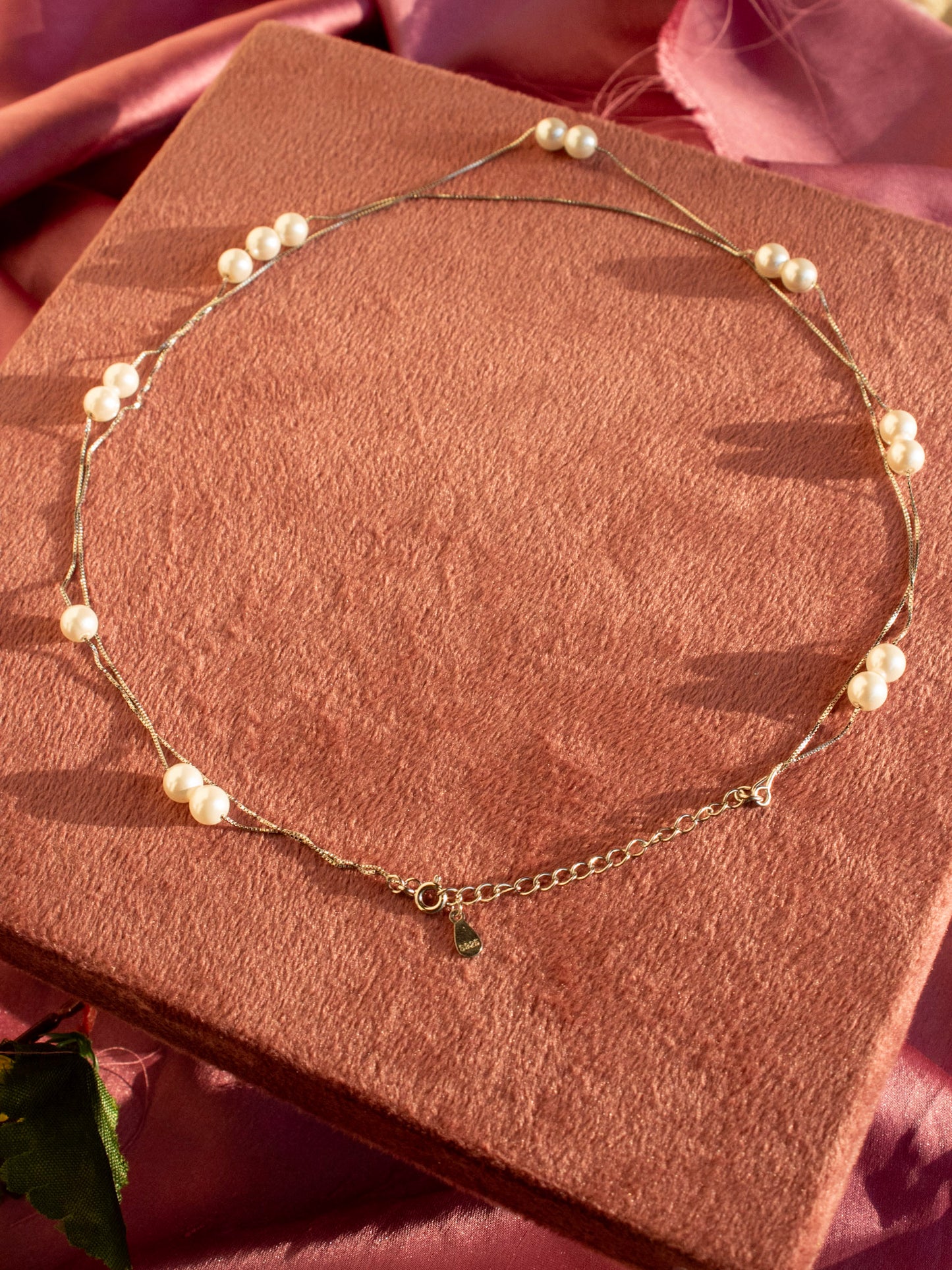 Silver Pearl Layered Necklace