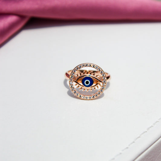 Rose Protective Evil Eye Ring