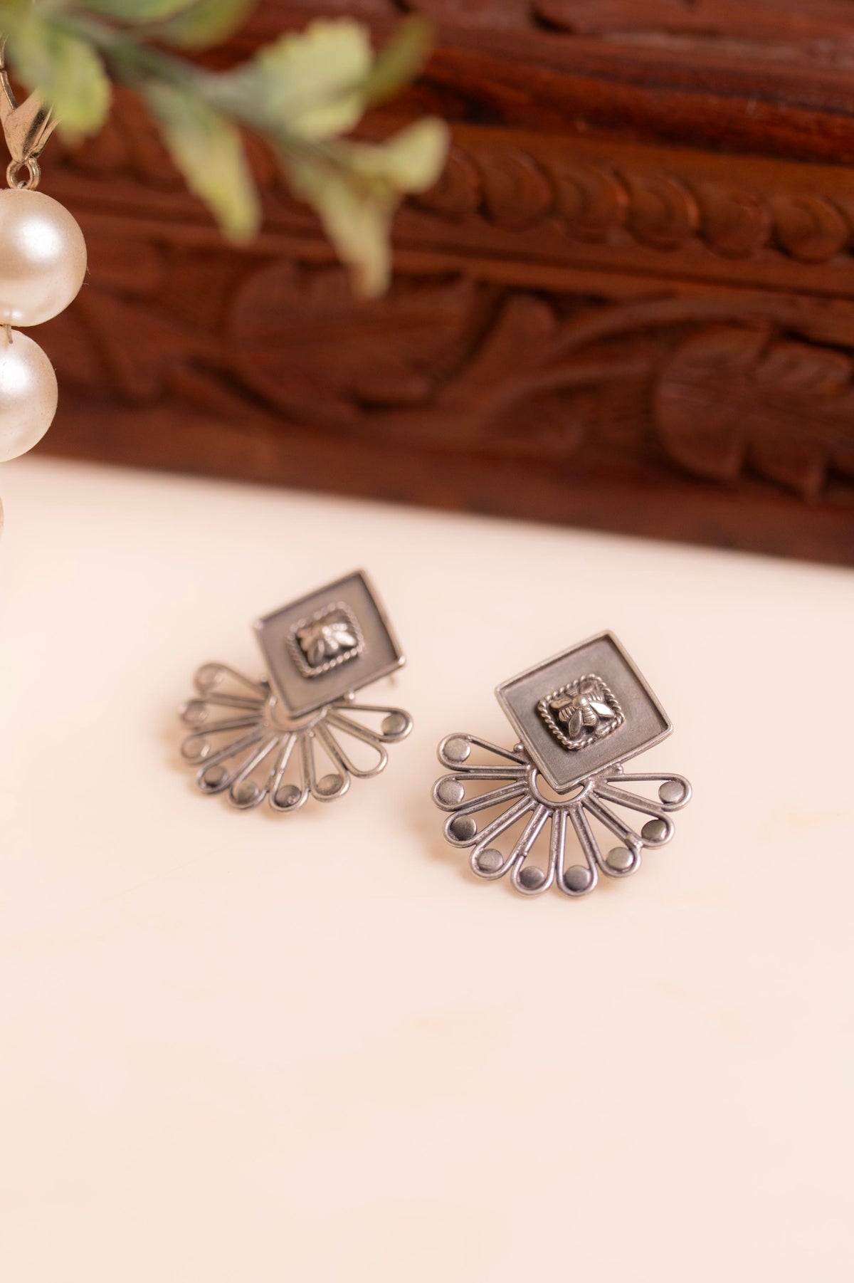 Anaya Square Sunray Drop Earrings