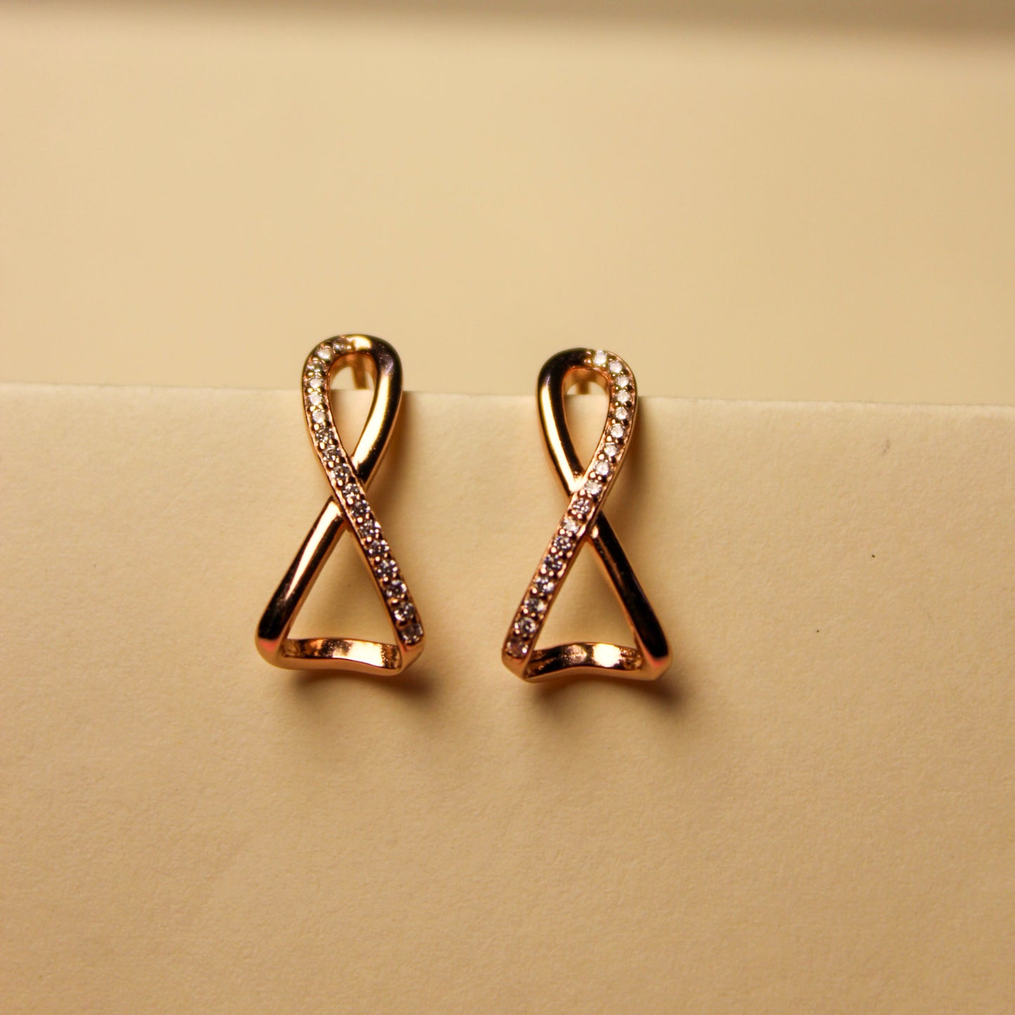 Rose Infinity Sparkle Hoops