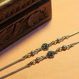 Anokhi Rose Flower Chain Anklet Pair