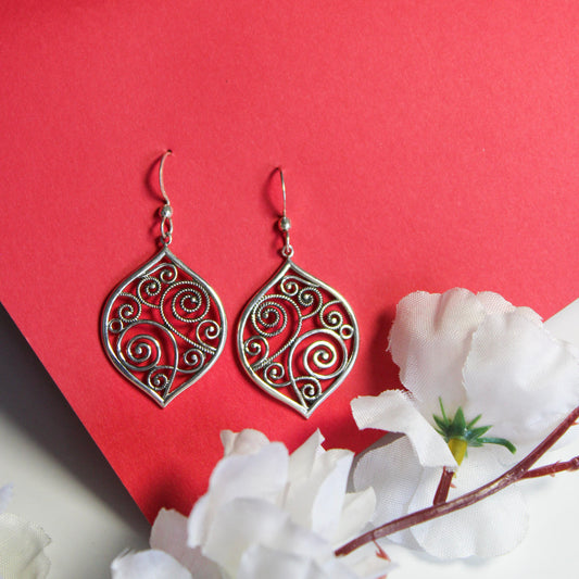 Aadhya Spiral Leaf Drop Earrings