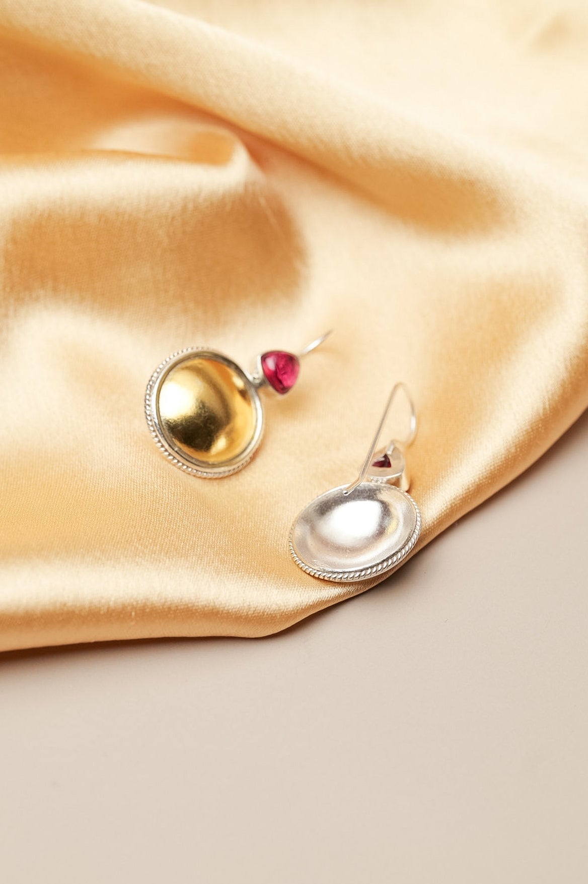 Aadhya Ruby Matte Drop Earrings