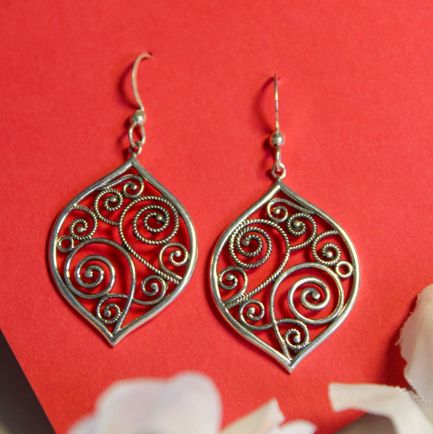 Aadhya Spiral Leaf Drop Earrings