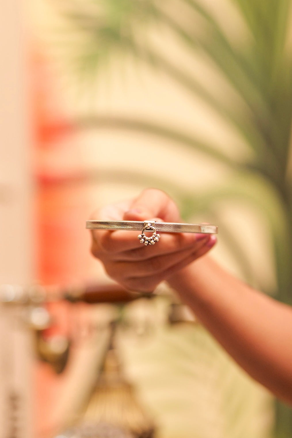 Anokhi Textured Fine Charm Ankle Kada