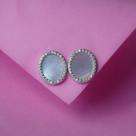 MOP Shimmer Oval Studs