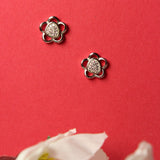 Silver Flower Sparkling Studs