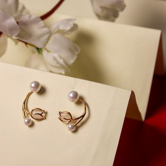 Rose Tulip Twist Earrings