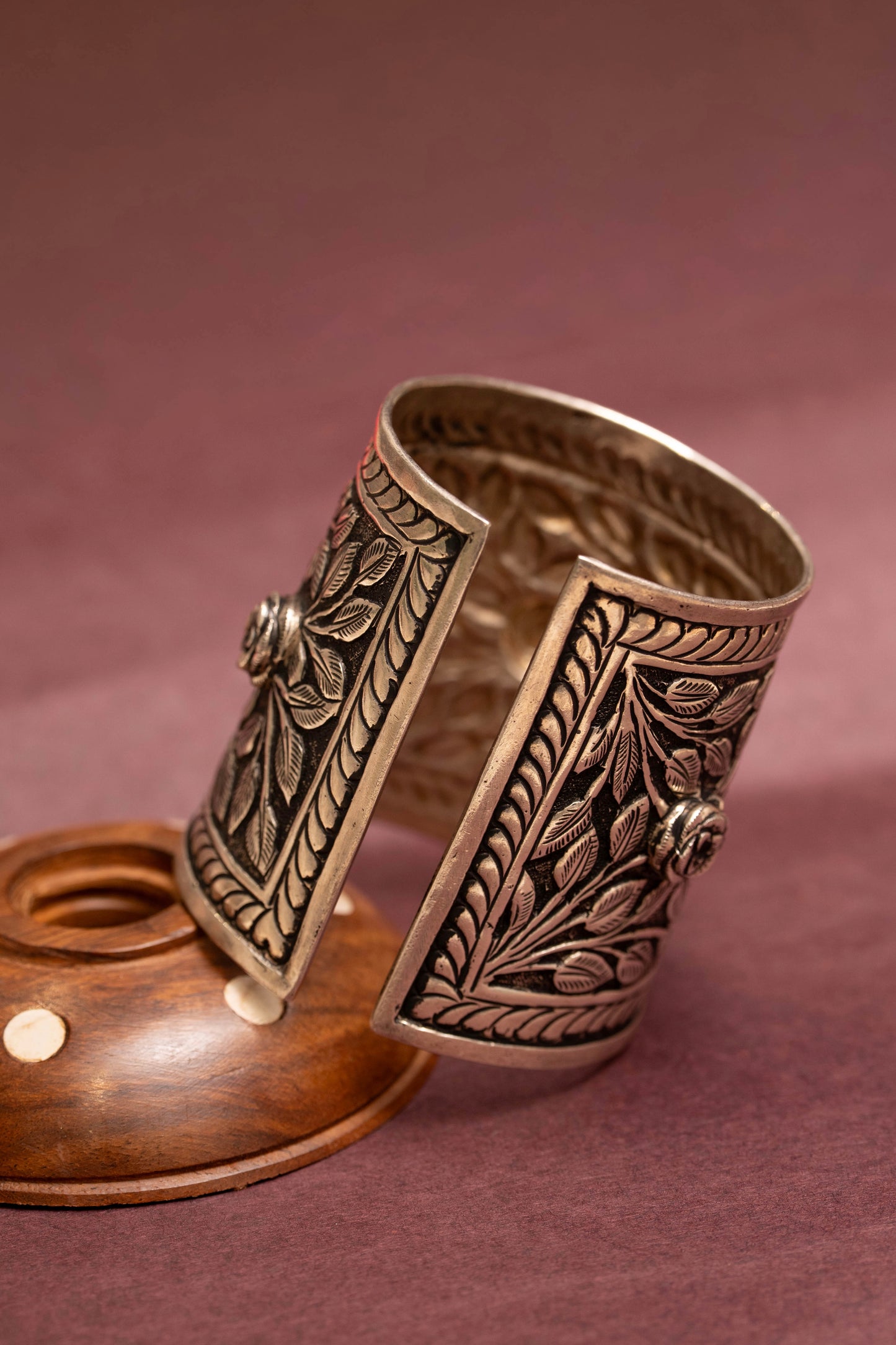 Anokhi Chitai Floral Motif Statement Handcuff