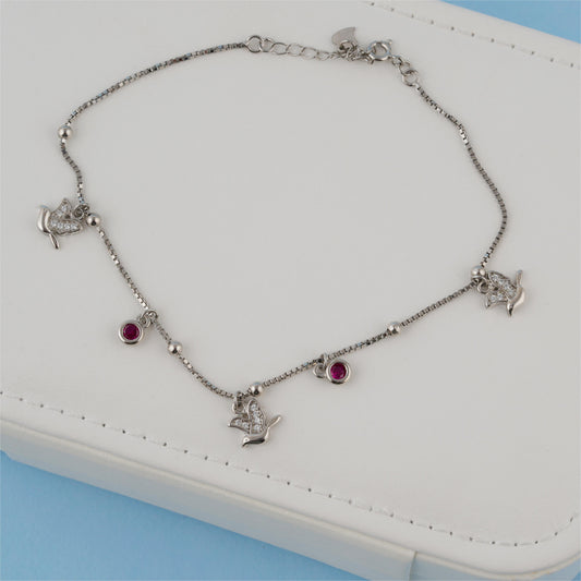 Ruby Bird Anklet