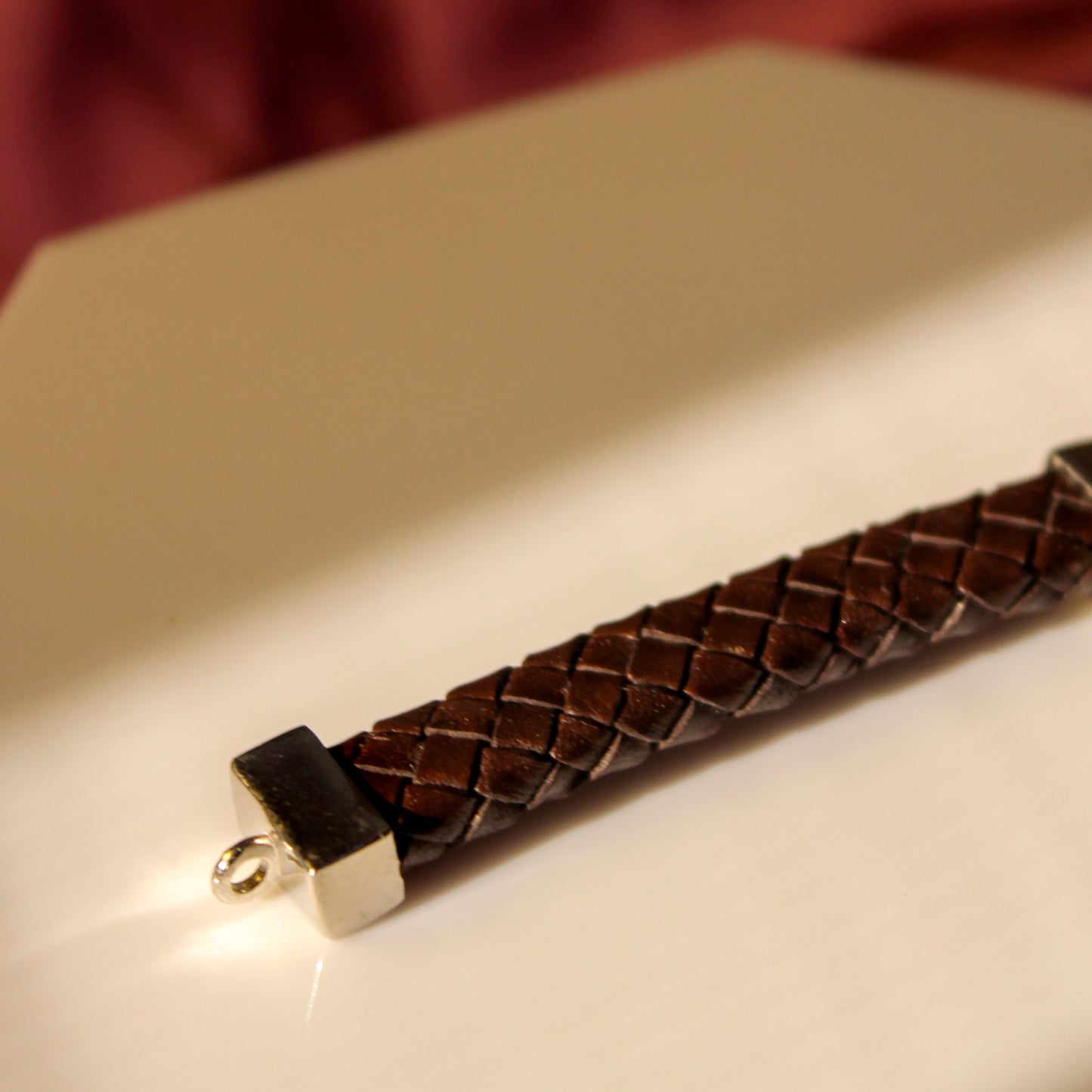 Men's Zigzag Linked Leather Bracelet