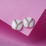 Crystal Y Charm Stud Earring