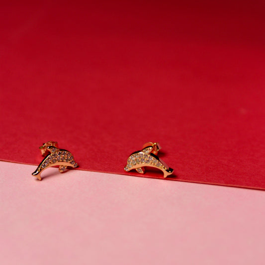 Rose Dolphin Studs