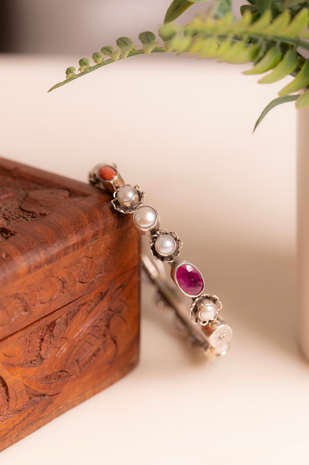 Navratna Floral Grace Bangle