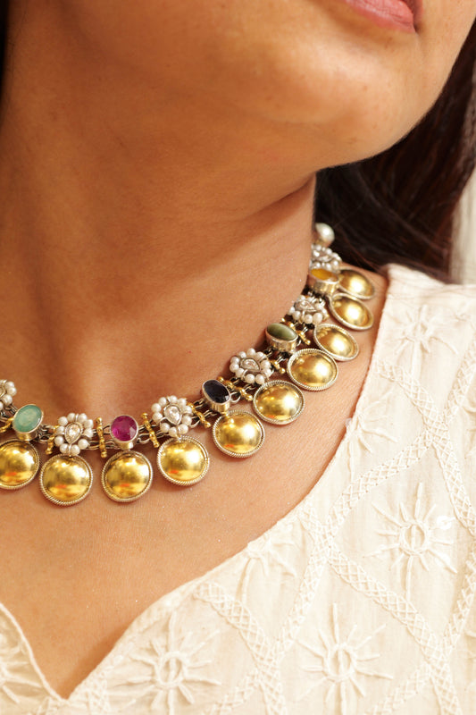 Anokhi Navratan Jhalar Pearl Necklace