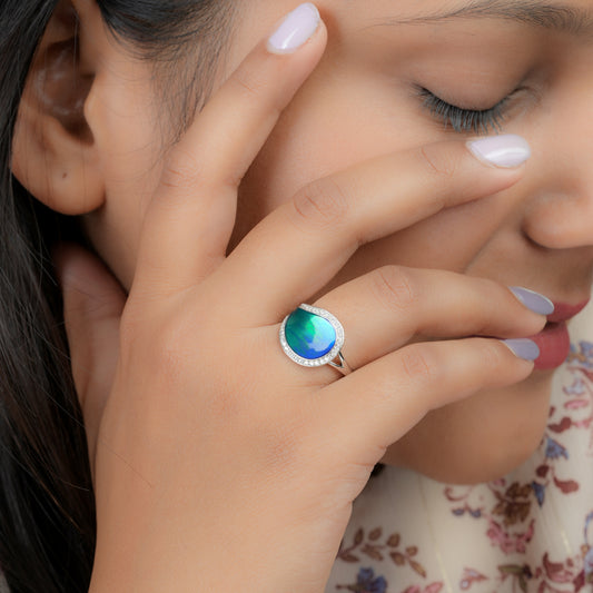 Peacock Reflection Ring
