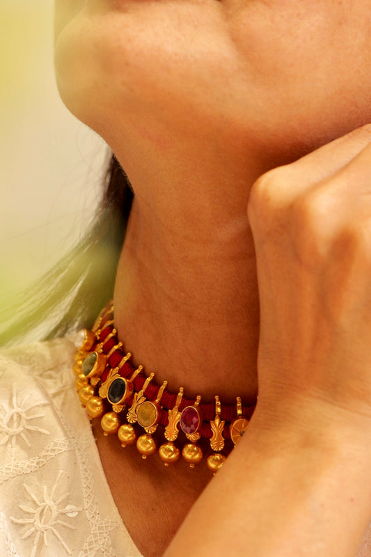 Anokhi Navratna Bead Choker Set