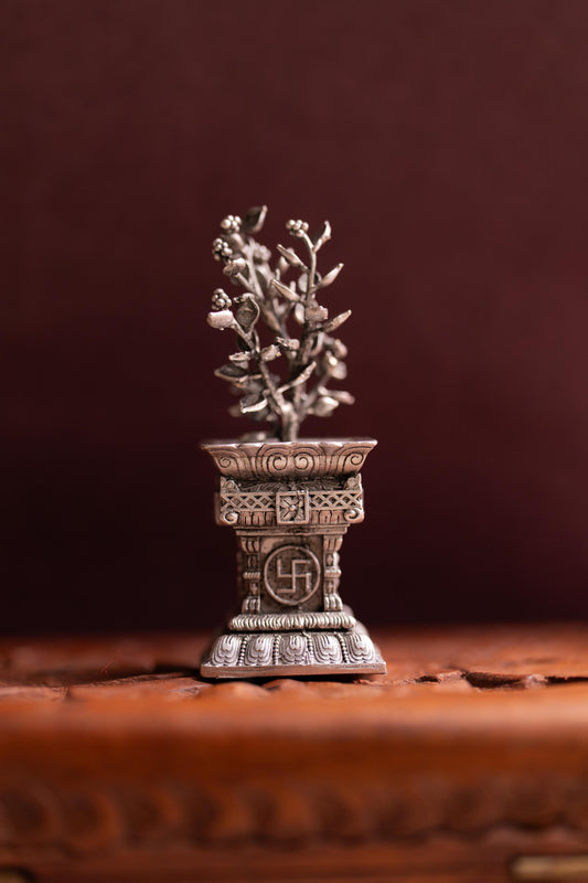 Lakshmi Tulsi Vriksha Silver Idol