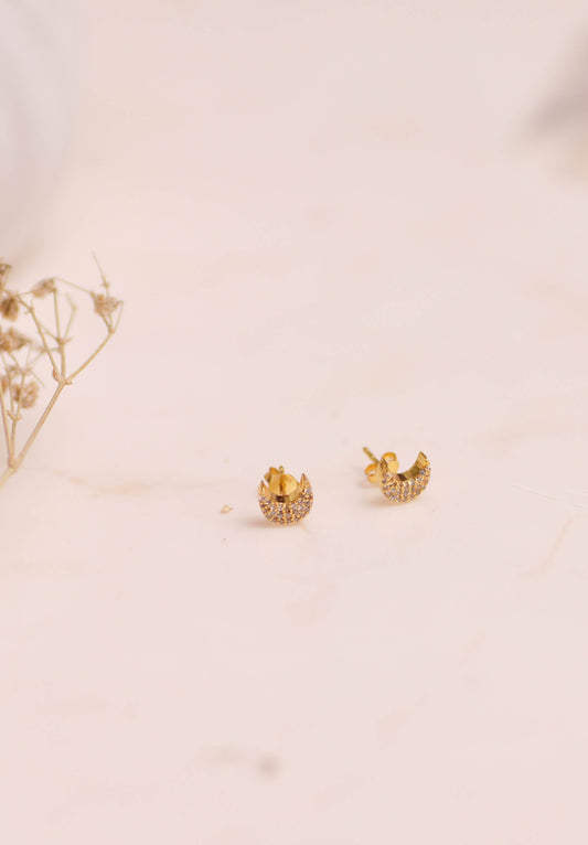 Celeste Diamond Moon Studs