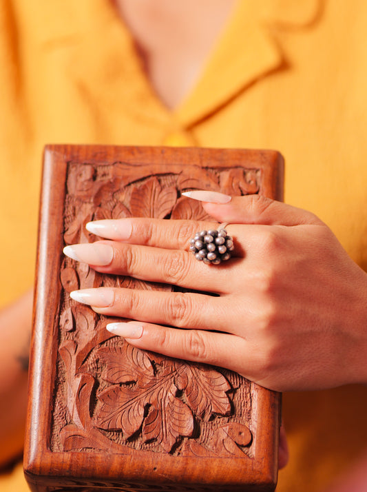 Anokhi Ghughri Oxidized Beaded Ring