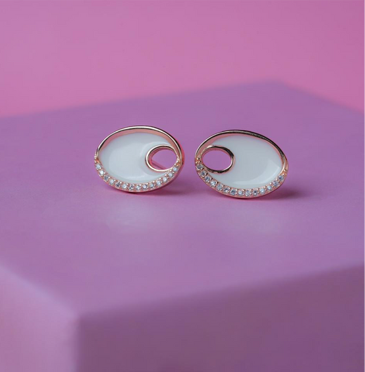 Whispering Oval Stud Earring