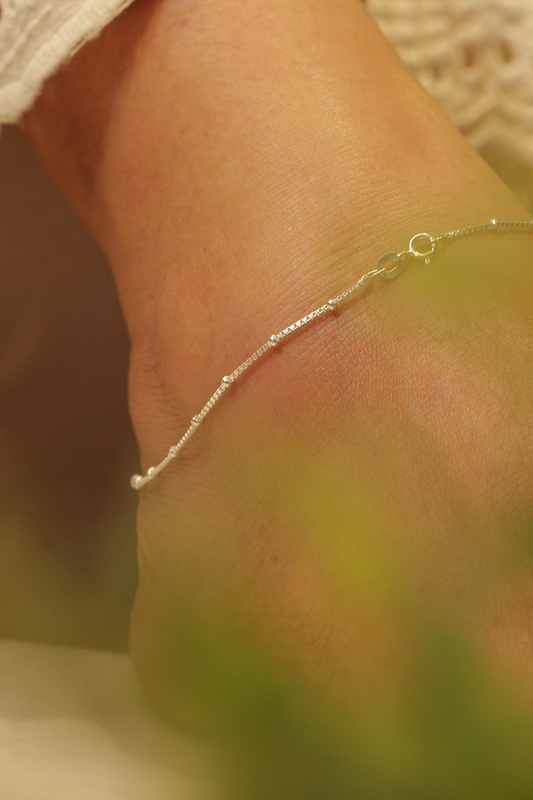 Anaya Intricate Bead Chain Anklet