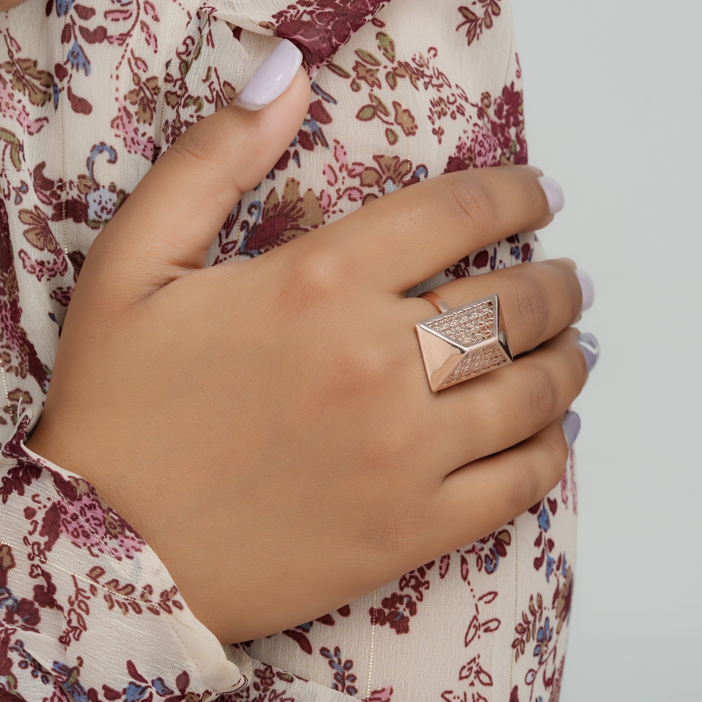 Rose Gold Geometric Ring