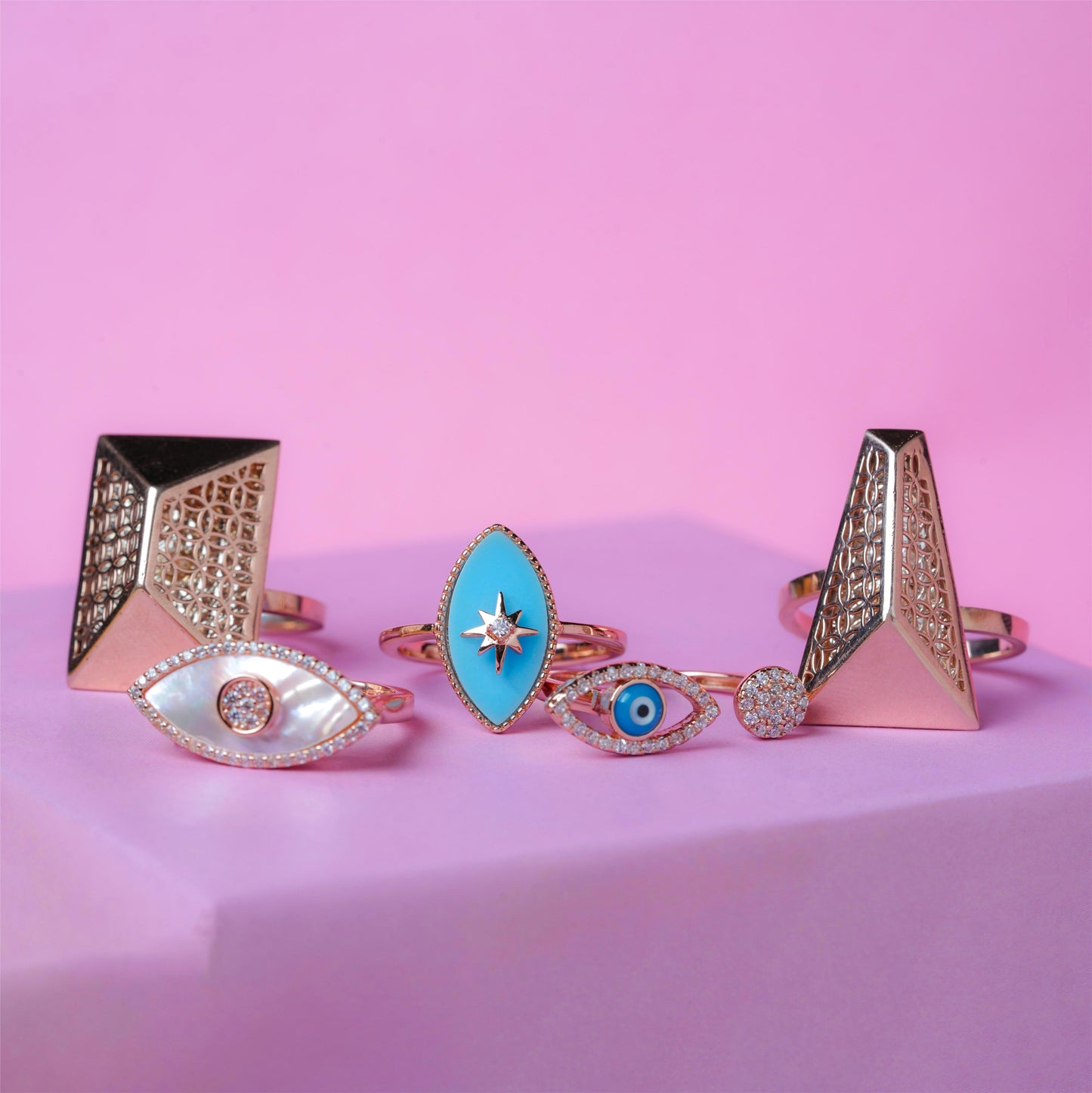 Rose Gold Star Serenity Ring