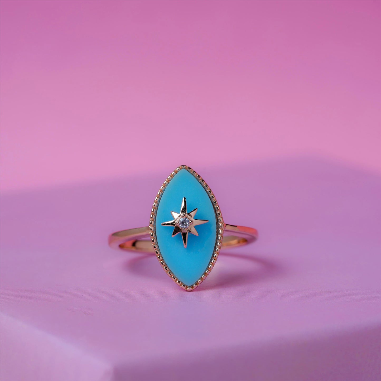 Rose Gold Star Serenity Ring