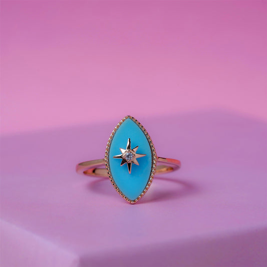 Rose Gold Star Serenity Ring
