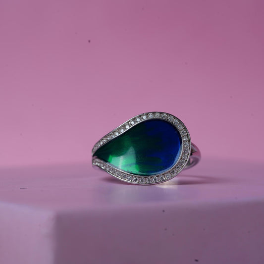 Peacock Reflection Ring