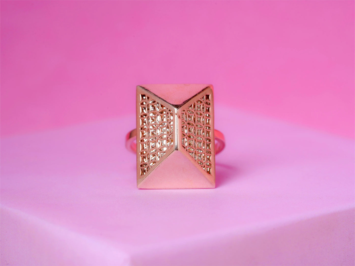 Rose Gold Geometric Ring