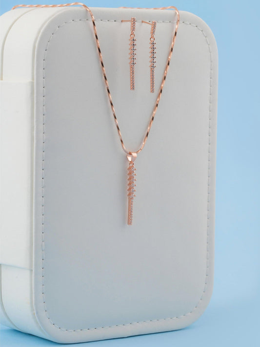 Rose Cascade Stone Pendant Set