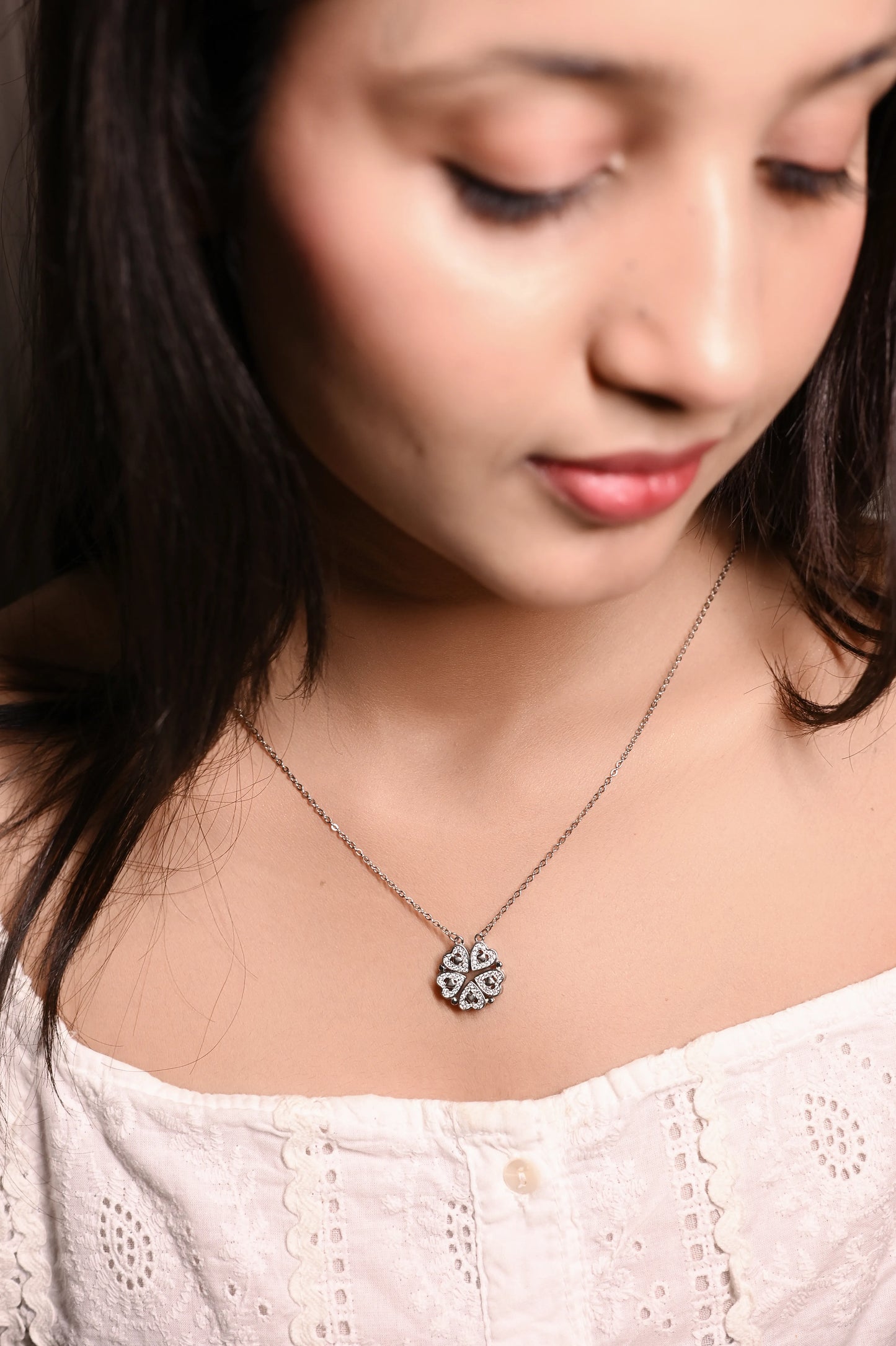 Silver Magnetic Heart Necklace
