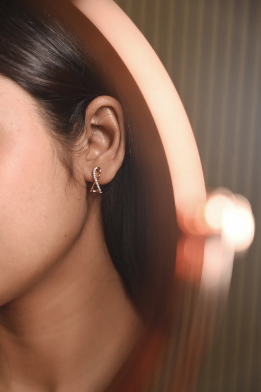 Rose Infinity Sparkle Hoops