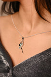 Silver Dancing Ballerina Necklace