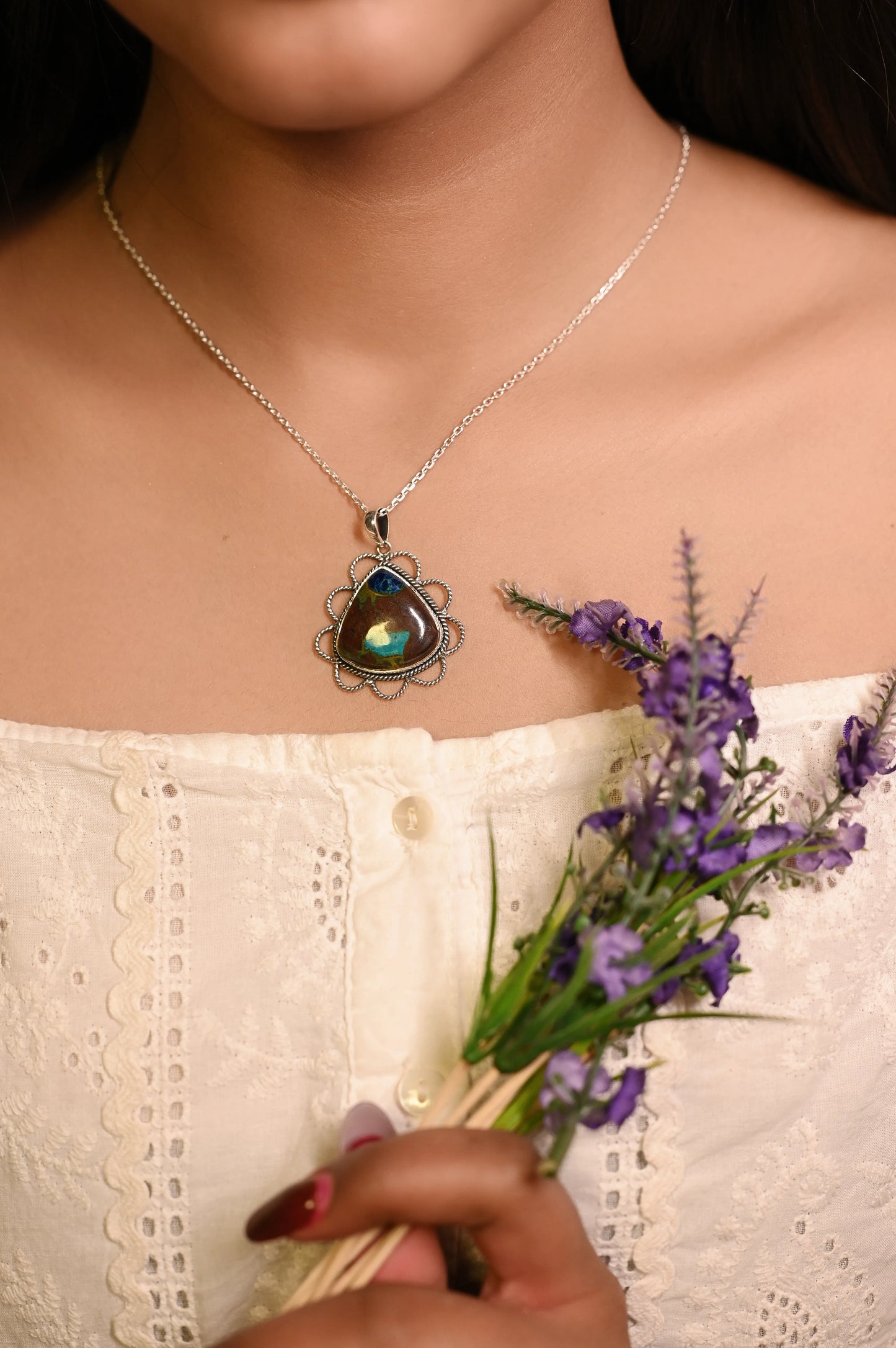 Mystic Petal Turquoise Necklace