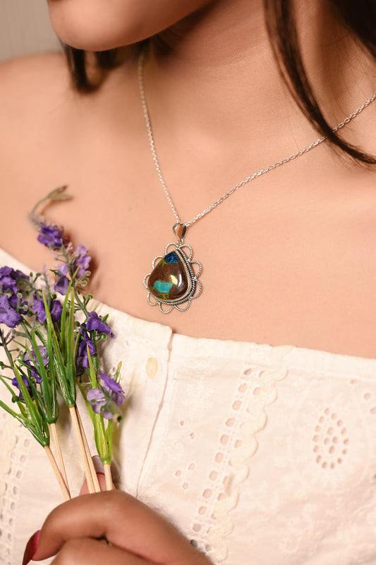 Mystic Petal Turquoise Necklace