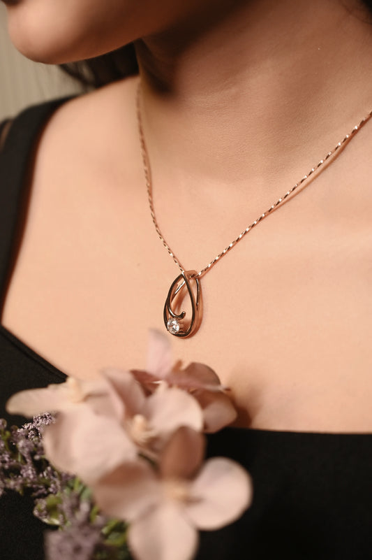 Rose Lumiere Teardrop Necklace