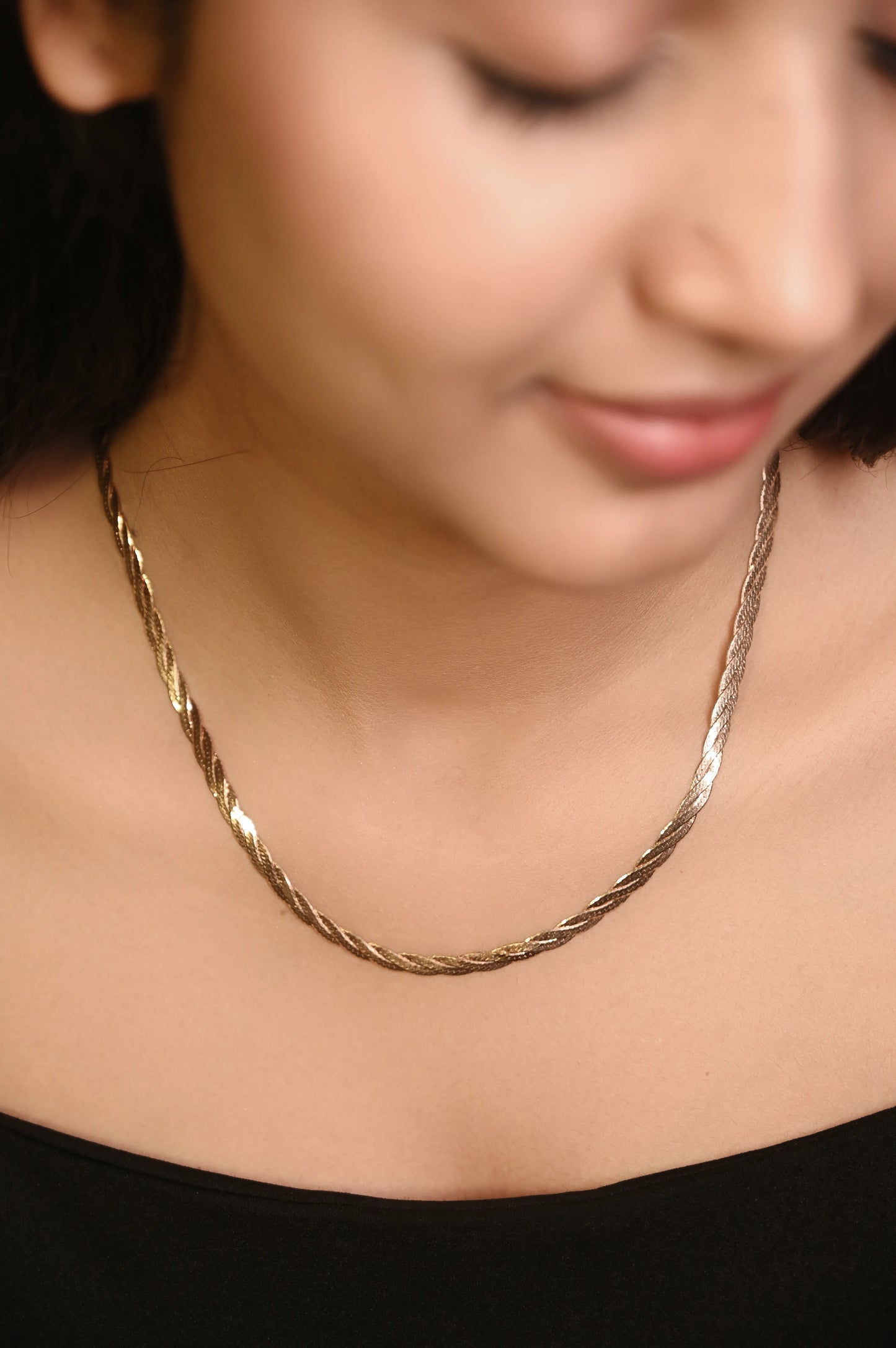 Rose Gold Twisted Chain Necklace