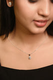 Silver Oval Radiance Necklace Set
