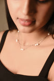 Silver Pearl Layered Necklace