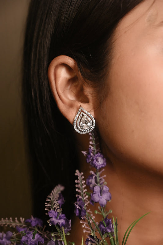 Zara Crystal Teardrop Stud Earring